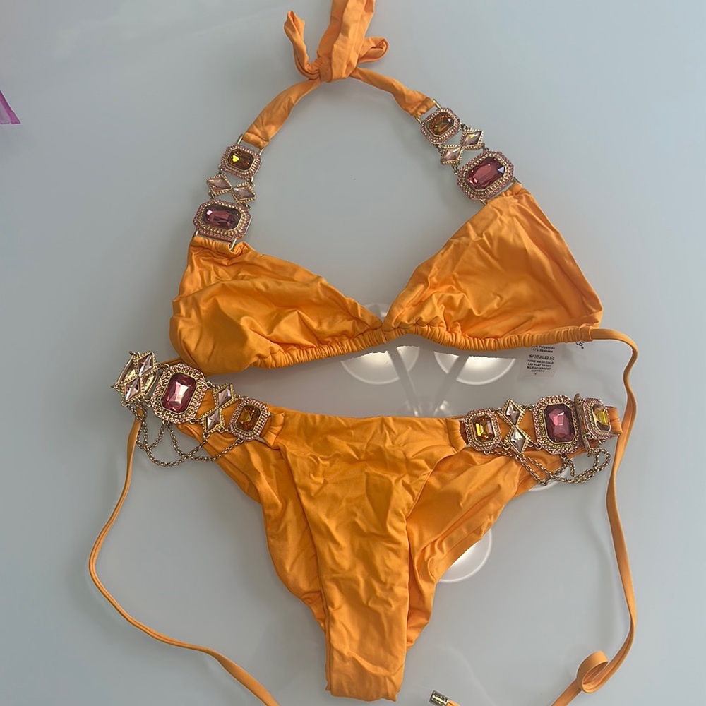 Yellow two piece bikini